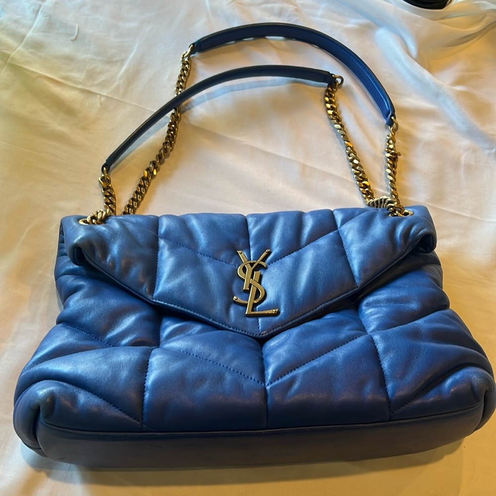 Yves saint laurent YSL loulou puffer small Royal Blue Colbalt Blue lou Puffer